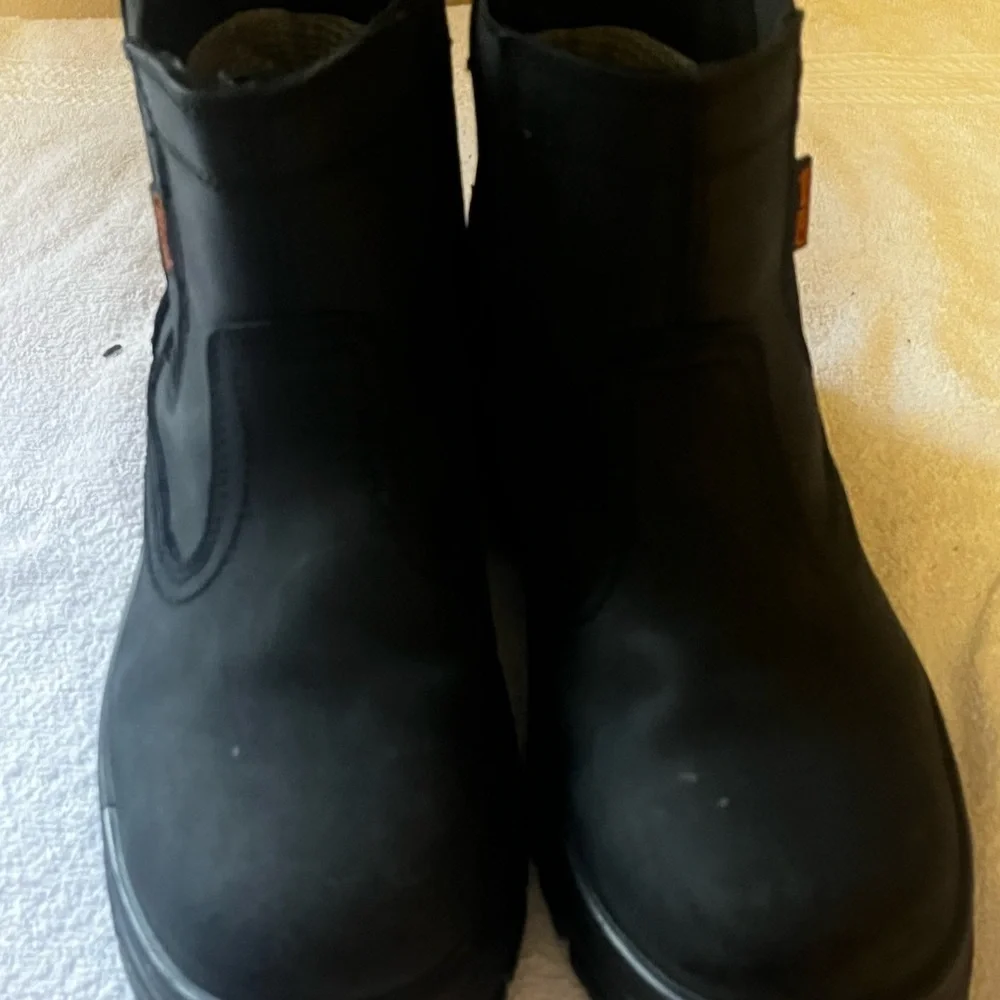 Clitenk Black Steel Toe Boots Sz 9